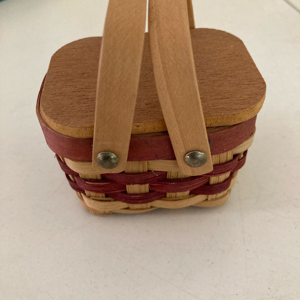 VINTAGE 1998 BOYD'S BEAR MORGAN B. BERRIWEATHER WICKER WOOD MINI PICNIC Basket